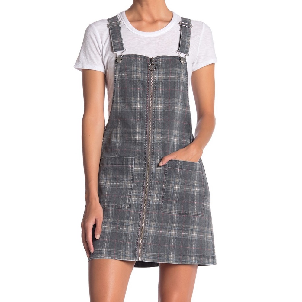 Plaid pinafore dress